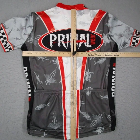 Primal Wear Dead Things Cycling Jersey Mens XL Gray Skeleton Bike Shirt Vintage - Picture 6 of 9